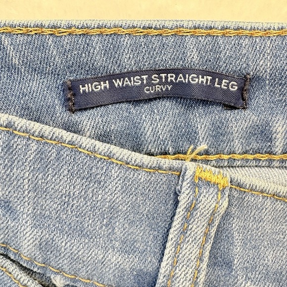 Talbots Jeans Women Sz 14 Petite Medium Wash High Waist Curvy Straight Leg - Picture 3 of 12